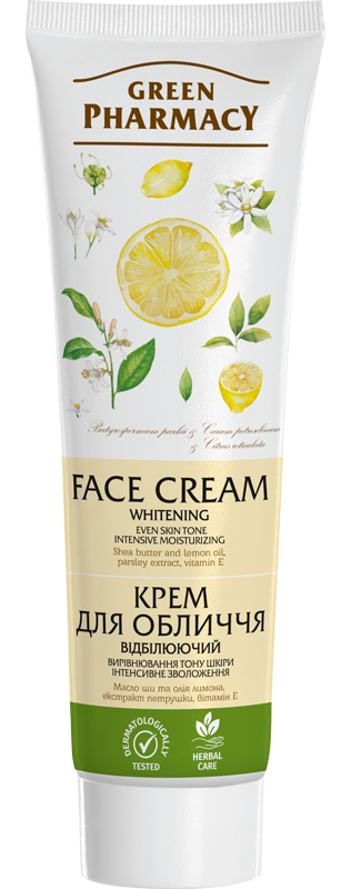 Crème blanchissante pour le visage à l'extrait de persil et huile de citron