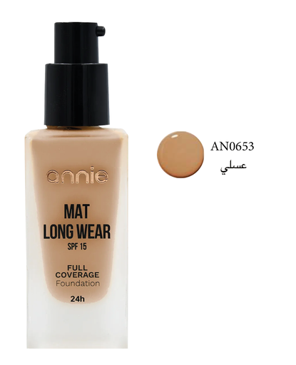 [AN0653] Fond de teint Full Coverage Mat SPF 15 No.06 – Miel