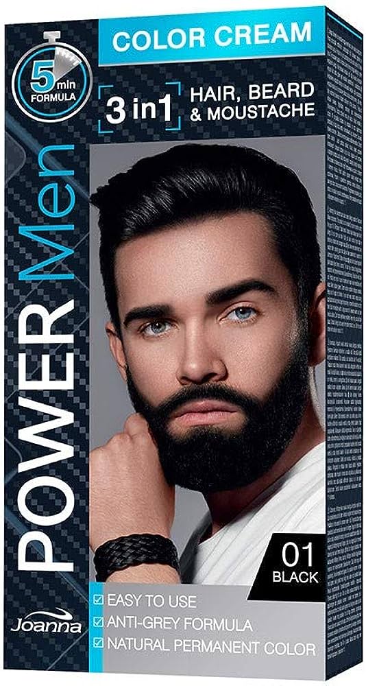 Power Men Color Cream 3 In 1- NOIR 01 - Contre Cheveux Gris (Cheveux-Moustache-Barbe)