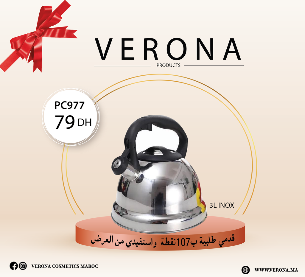 Sur une commande de 107 points Bouilloire INOX 3L a 79DH