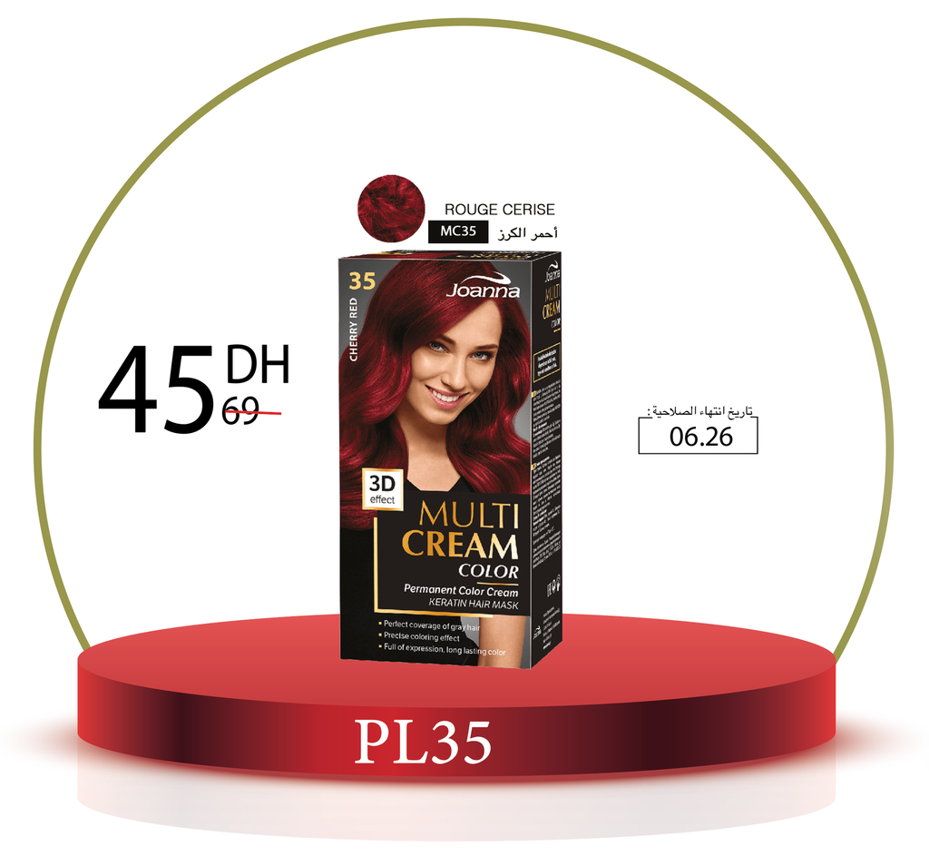MULTI CREAM COLOR 35 CHERRY RED