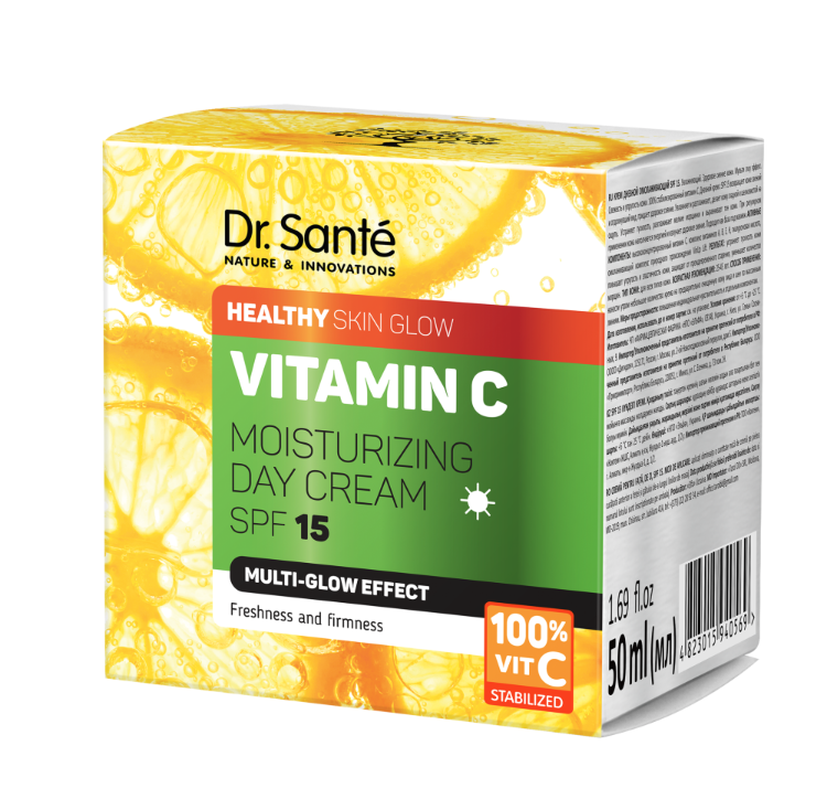 Crème de jour à la vitamine C action anti-ride, éclaircissante, et anti-oxydante SPF20 50ml