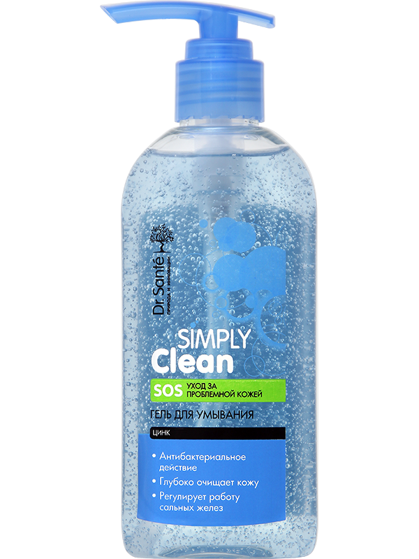 Simply Clean Gel Nettoyant Visage Peau Grasse Acnéique 200 ml
