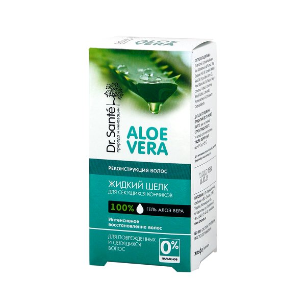 [DH3135] Dr Santé Sérum à base d'aloe vera-Reconstruction: soie liquide pour cheveux abîmés et les pointes fourchues 30ml