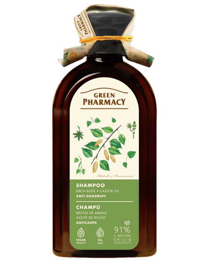 [G4353] Shampoing antipelliculaire Green Pharmacy aux bourgeons de bouleau et à l'huile de ricin 350 ml